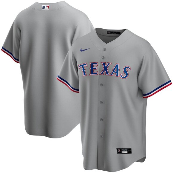 Men's Nike Texas Rangers Gray Road Replica Team Jersey - Picture 1 of 8